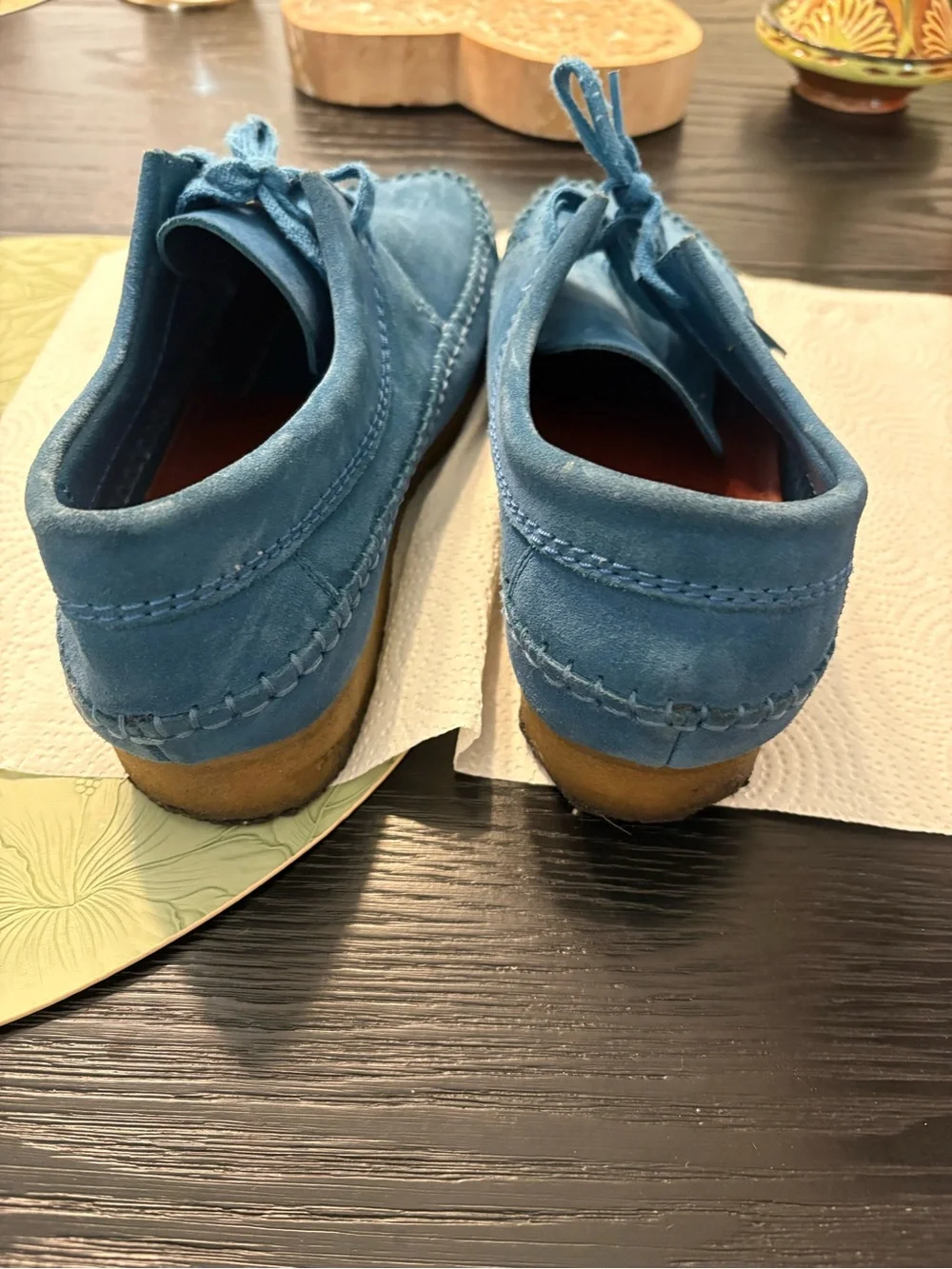 Men’s Blue Suede Wallabee Moccasin